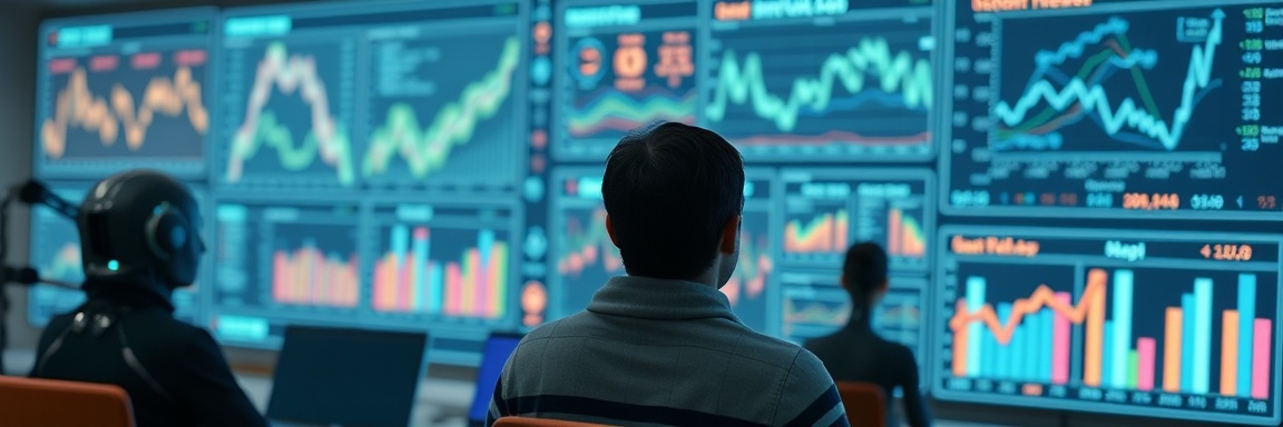 sophisticated AI dataset curation, thoughtful, organizing data points, photorealistic, digital workspace with AI avatars, highly detailed, animated charts, 60mm lens, pastel colors, diffused light, shot with a zoom lens.