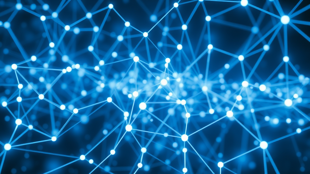 Futuristic AI data network visualization showing validated data streams and interconnected nodes