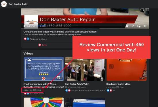 review commercial 450 views in just one day