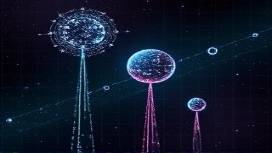 innovative AI mission, focused, mapping the digital universe, photorealistic, vast starfield with floating virtual constellations and data clusters, highly detailed, digital ships navigating, 16K resolution, black and neon, starlight illumination, shot with a telescopic lens