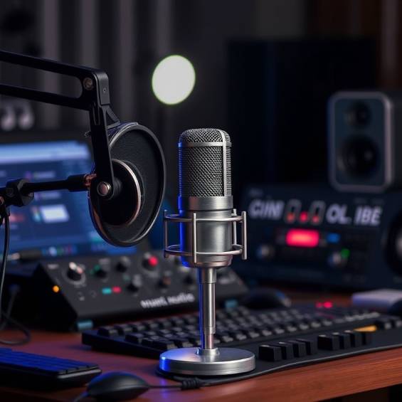 AI-enhanced audio and podcast production for high-quality sound.