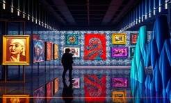 creative AI introduction, innovative, launching an AI art generator, photorealistic, art gallery with dynamic installations, highly detailed, spectator engagement, glossy textures, colorful spectrum, gallery spotlighting, shot with a prime lens.