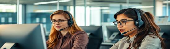 dedicated support team, attentive expressions, resolving inquiries, photorealistic, modern office environment with glass dividers, highly detailed, computer screens displaying data, crisp clarity, warm tones, natural daylight streaming in, shot with a 35mm lens